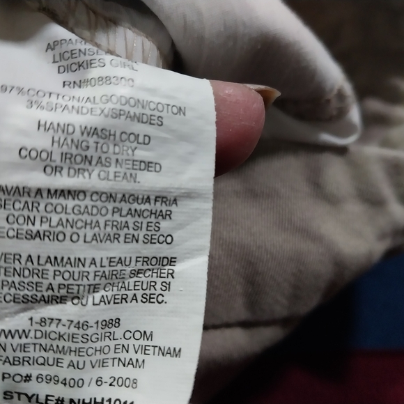 Dickies Juniors Women's Sz.11 Beige Chinos Classic Straight Leg Cotton Blend - Picture 13 of 13